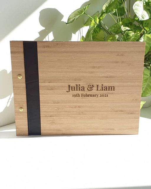 Wooden Engraved Guest Book