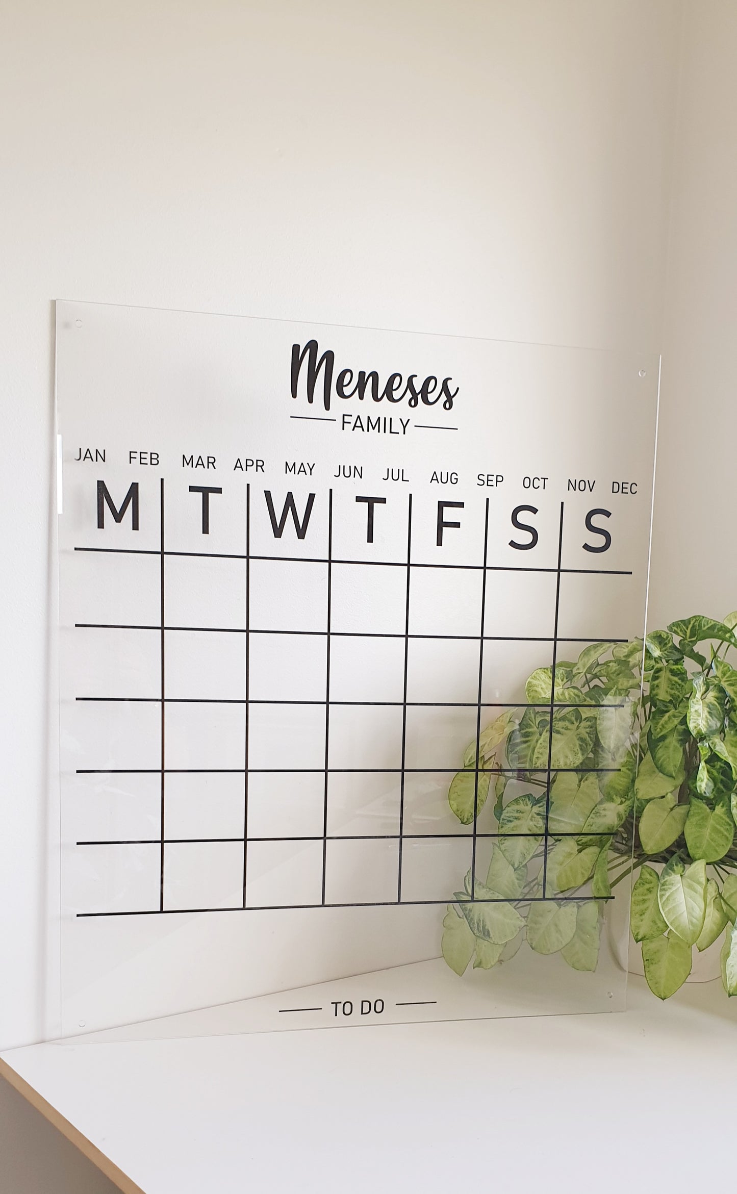 Dry Erase Family Acrylic Calendar - Monthly