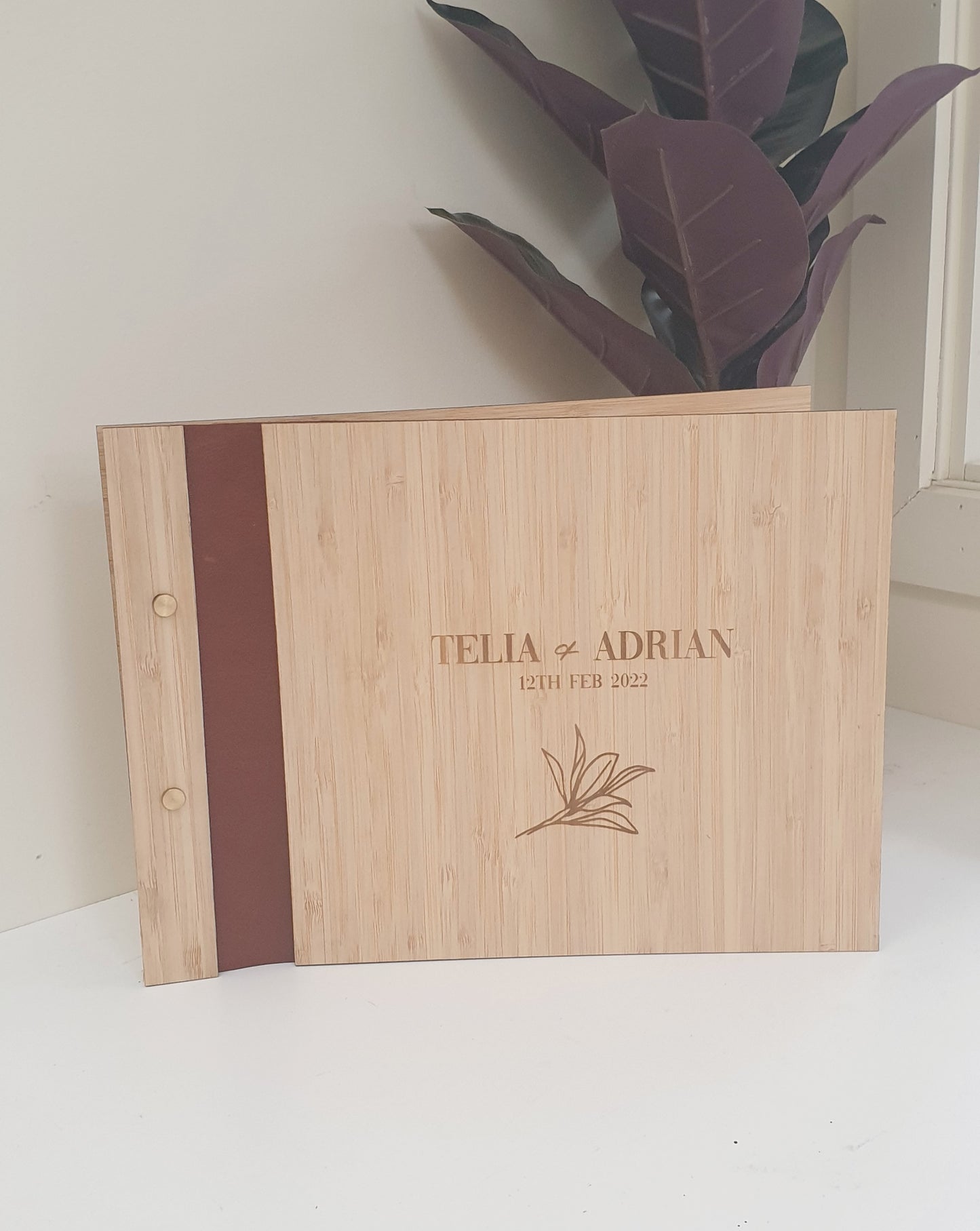 Wooden Engraved Guest Book