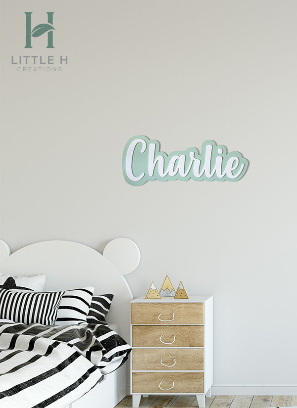 Double Acrylic Wall Name - Pastel