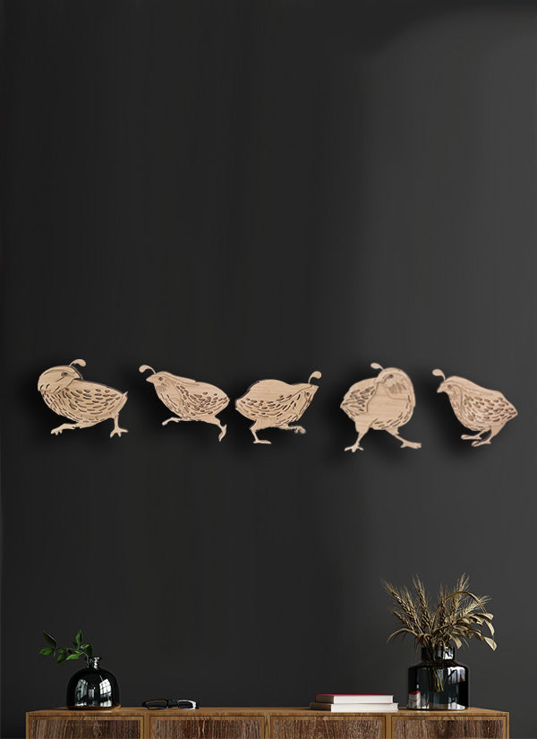 Quails 3D Wall Art