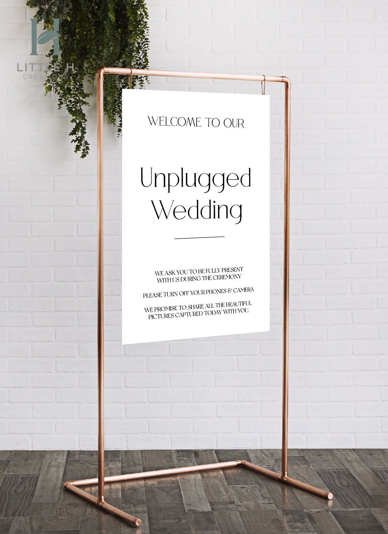 Unplugged Ceremony Wedding Sign - Classic Range