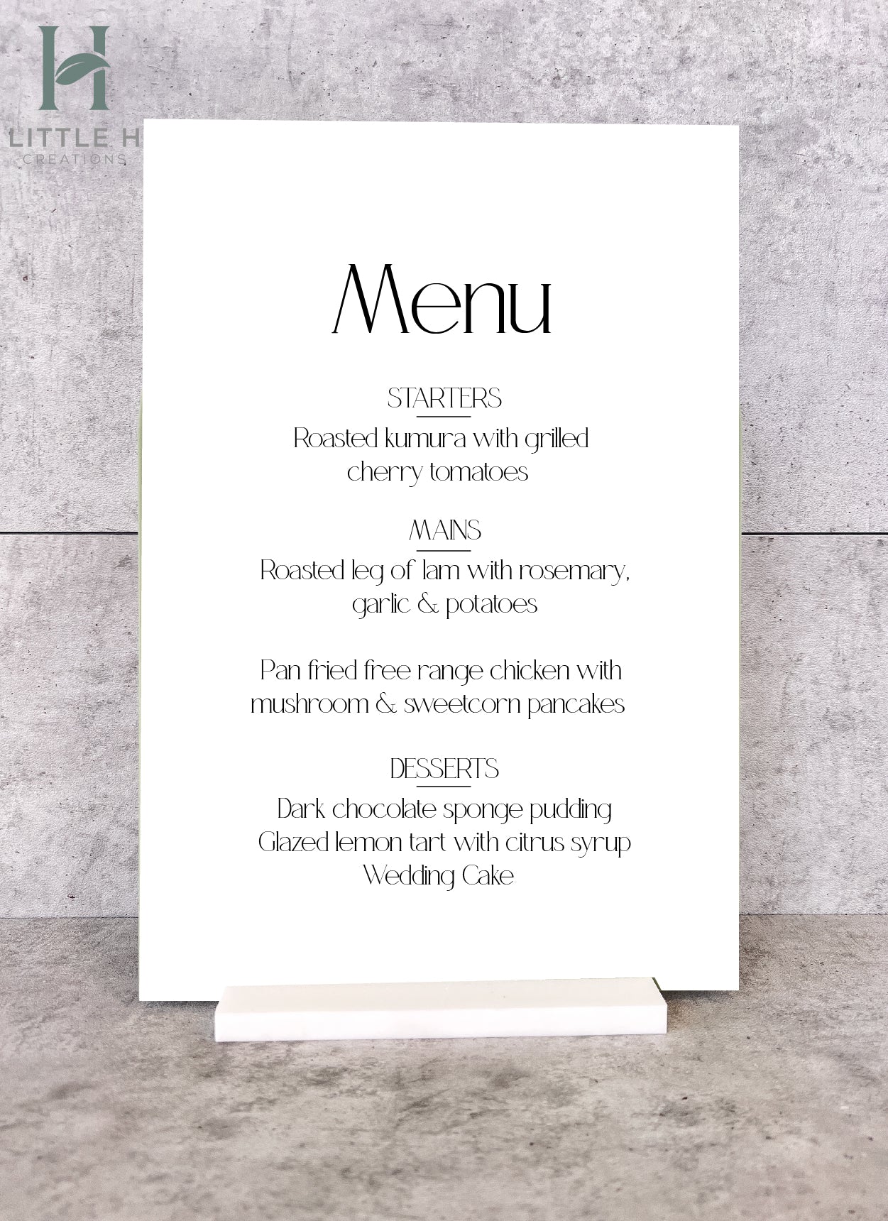 Menu - Classic Range