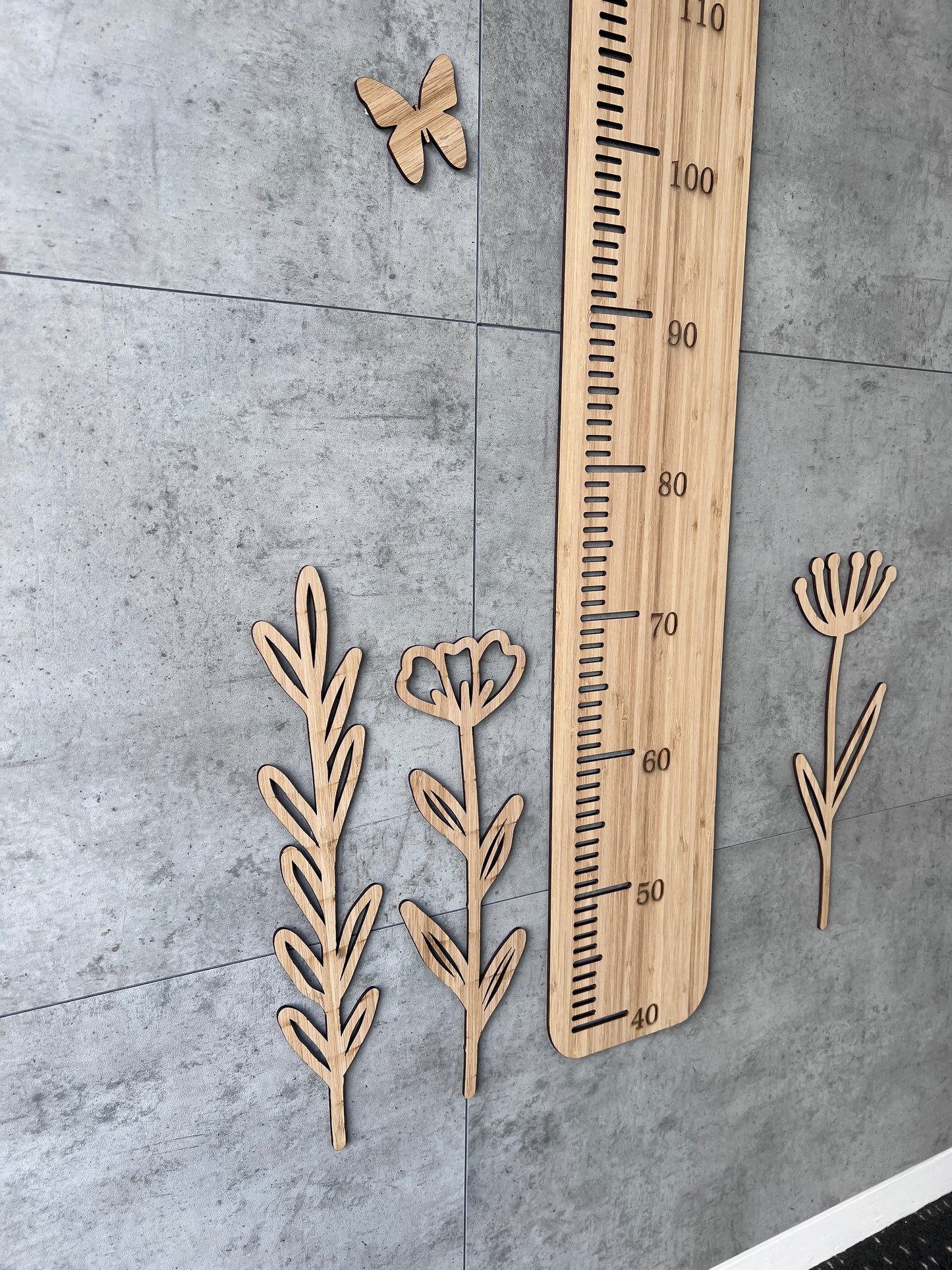 Height Chart Ruler with Flowers