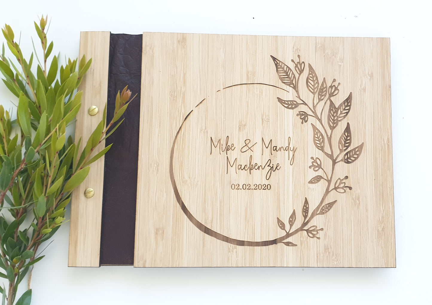Wooden Engraved Guest Book