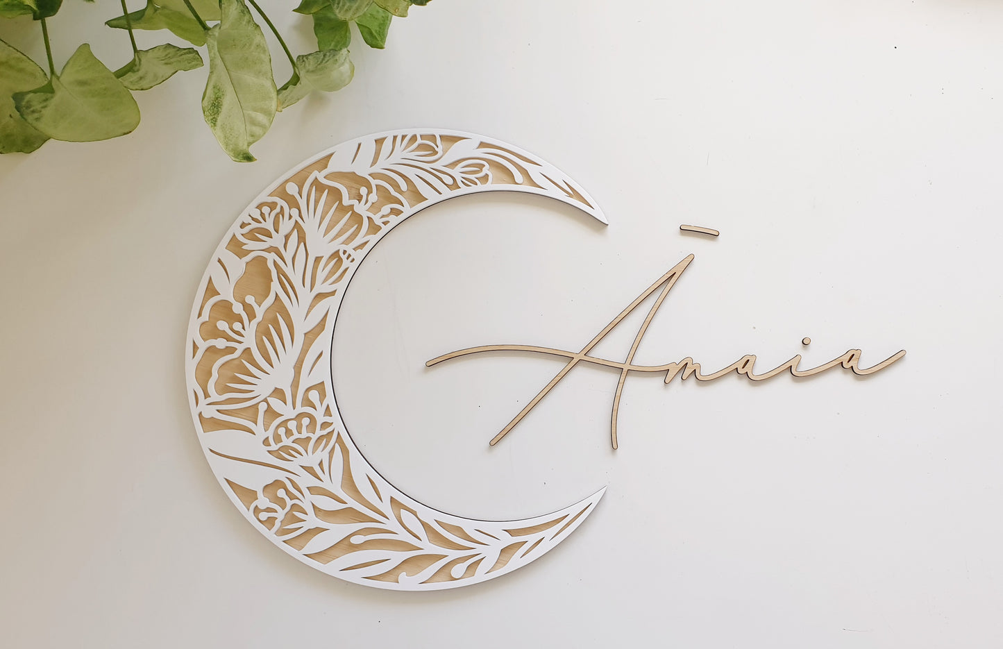 Floral Luna Wall Name