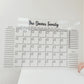 Dry Erase Acrylic Monthly Calendar Family